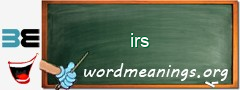 WordMeaning blackboard for irs